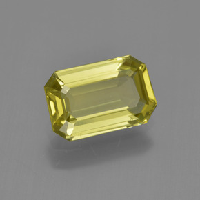 Apatita amarelo natural 2,56ct, corte esmeralda, VS
