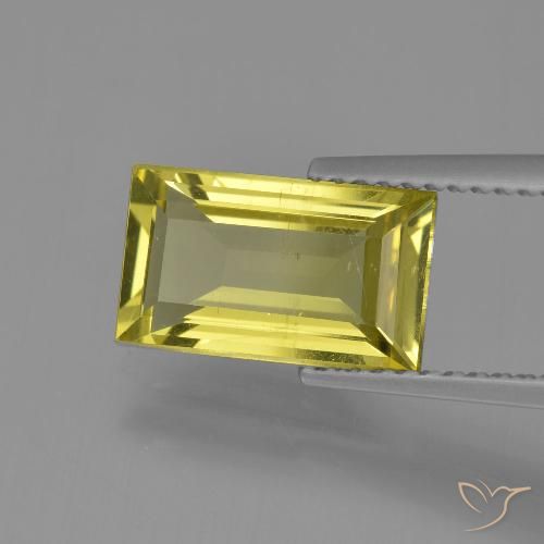 2.38ct Natural Luz amarela Apatita, baguete, VS-SI