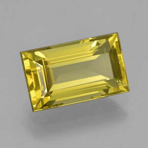 Apatita amarelo natural 6,07ct, baguete, VS