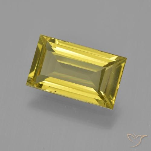 3.41ct Natural amarelo médio Apatita, baguete, VS