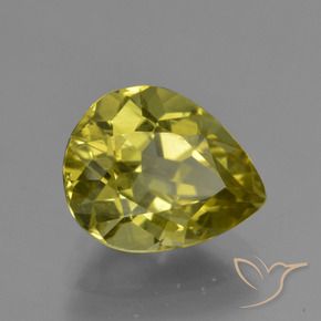 Apatita Amarelo Terroso Natural 3.73ct, Formato de pêra, VS