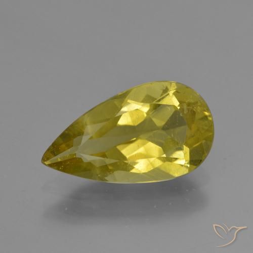 3.30ct Natural amarelo médio Apatita, Formato de pêra, VS-SI