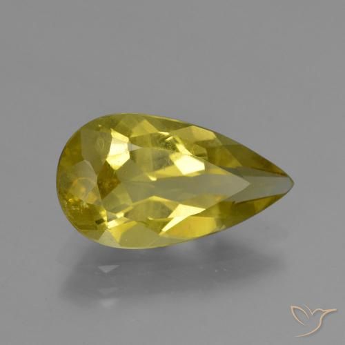 Apatita amarelo médio Natural 3.30ct, Formato de pêra, VS-SI
