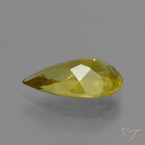 Apatita amarelo médio Natural 3.30ct, Formato de pêra, VS-SI