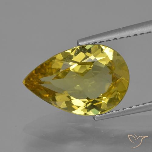 3.32ct Natural Amarelo Dijon Apatita, Formato de pêra, VS