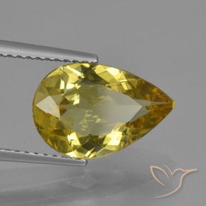 Apatita Amarelo Dijon Natural 3.32ct, Formato de pêra, VS