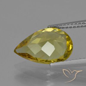 Apatita Amarelo Dijon Natural 3.32ct, Formato de pêra, VS