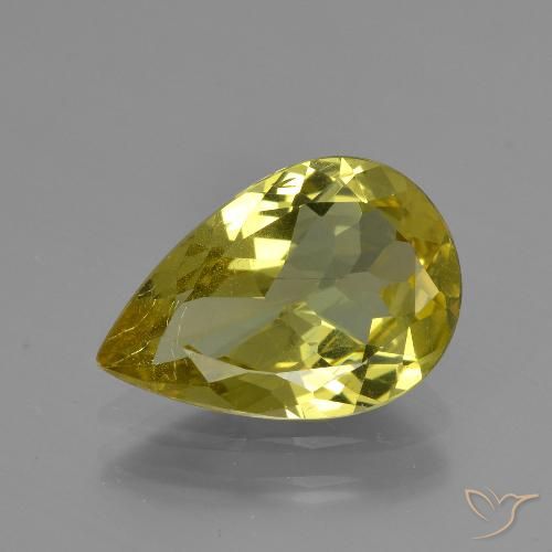 3.12ct Natural amarelo médio Apatita, Formato de pêra, VS-SI