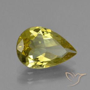 Apatita amarelo médio Natural 3.12ct, Formato de pêra, VS-SI