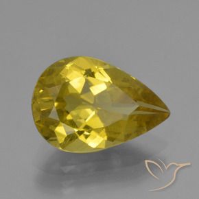 Apatita Outono Amarelo Natural 3.95ct, Formato de pêra, VS