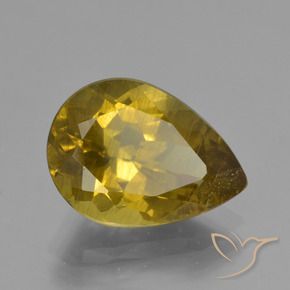 Apatita Amarelo marrom Natural 5.59ct, Formato de pêra, VS