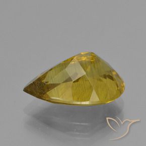Apatita Amarelo marrom Natural 5.59ct, Formato de pêra, VS