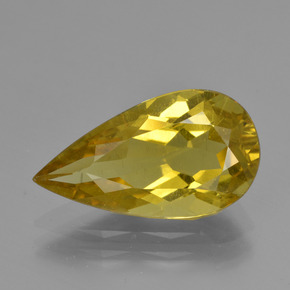 Apatita amarelo natural 4,67ct, formato de pêra, VS