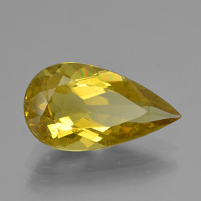 Apatita amarelo natural 4,67ct, formato de pêra, VS