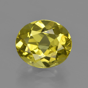 Apatita amarelo natural 4,10ct, corte oval, VS