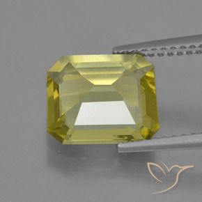 Apatita Luz amarela Natural 3.23ct, Corte Octógono / Esmeralda, VS