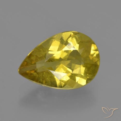 3.46ct Natural amarelo médio Apatita, Formato de pêra, VS