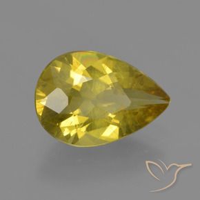 Apatita amarelo médio Natural 3.46ct, Formato de pêra, VS