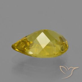 Apatita amarelo médio Natural 3.46ct, Formato de pêra, VS