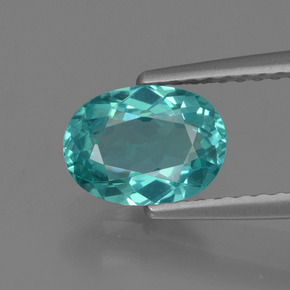 Apatita azul natural 1,14ct, corte oval, VVS-VS