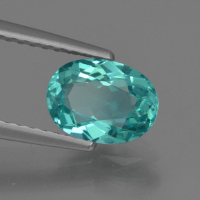 Apatita azul natural 1,14ct, corte oval, VVS-VS