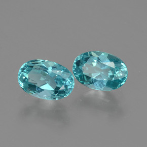Pedras preciosas de apatita azul natural de  ct, corte oval, VS