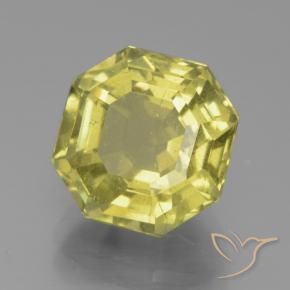 Apatita Luz amarela Natural 6.61ct, Corte Octógono / Esmeralda, VS