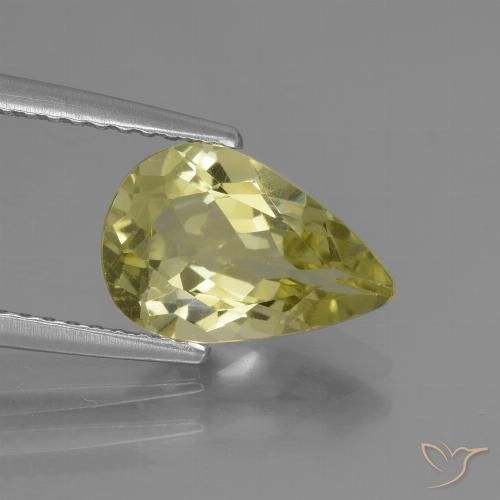 1.95ct Natural Amarelo Creme Pálido Apatita, Formato de pêra, VS