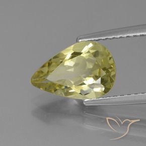 Apatita Amarelo Creme Pálido Natural 1.95ct, Formato de pêra, VS