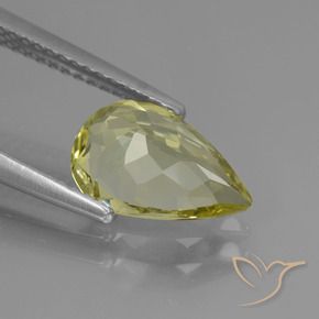 Apatita Amarelo Creme Pálido Natural 1.95ct, Formato de pêra, VS