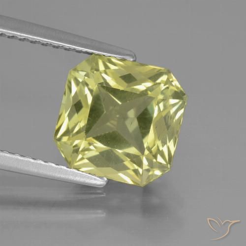 3.67ct Natural Amarelo esverdeado Apatita, Corte Esmeralda, VS