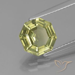 Apatita Verde amarelo Natural 2.48ct, Corte Octógono / Esmeralda, VS