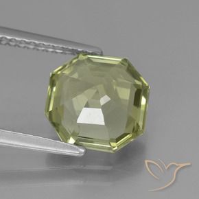 Apatita Verde amarelado Natural 3.16ct, Corte Octógono / Esmeralda, VS