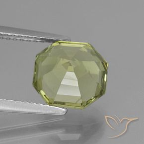 Apatita Amarelo verde Natural 3.31ct, Corte Octógono / Esmeralda, VS