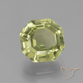 Apatita Verde amarelado Natural 3.86ct, Corte Octógono / Esmeralda, VS