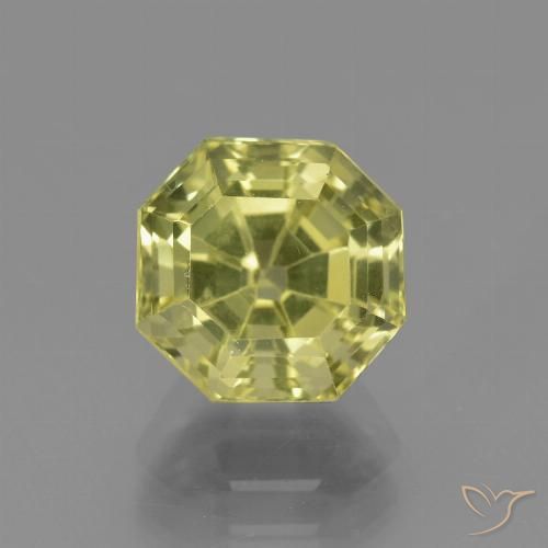 3.42ct Natural Amarelo esverdeado Apatita, Corte Esmeralda, VS