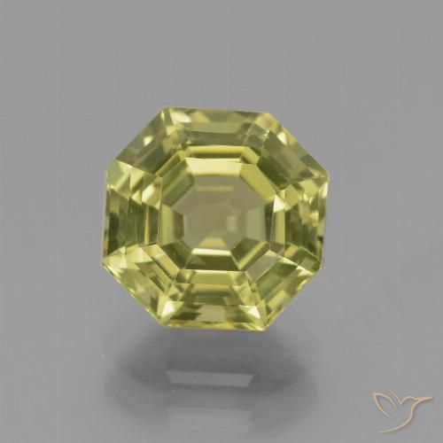 3.32ct Natural amarelo médio Apatita, Corte Esmeralda, VVS-VS