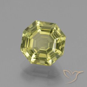 Apatita amarelo médio Natural 3.32ct, Corte Octógono / Esmeralda, VVS-VS