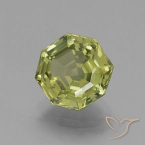 Apatita Amarelo verde Natural 3.36ct, Corte Octógono / Esmeralda, VS