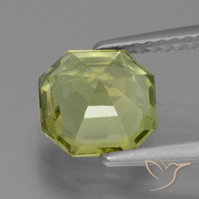 Apatita Amarelo verde Natural 1.91ct, Corte Octógono / Esmeralda, VS