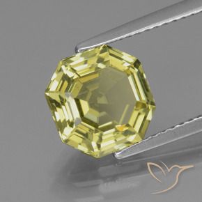Apatita amarelo médio Natural 3.33ct, Corte Octógono / Esmeralda, VS