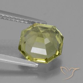 Apatita Amarelo verde Natural 2.47ct, Corte Octógono / Esmeralda, VS
