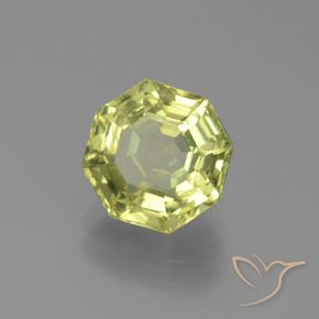 Apatita Verde amarelo Natural 2.81ct, Corte Octógono / Esmeralda, VS