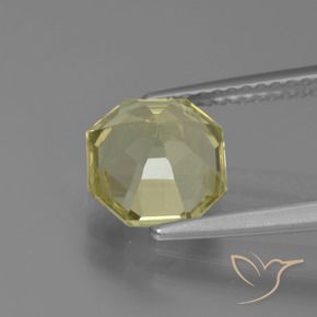 Apatita Amarelo esverdeado Natural 2.43ct, Corte Octógono / Esmeralda, VS