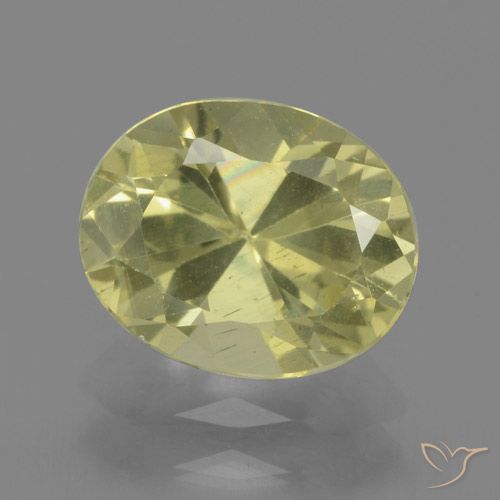 2.08ct Natural amarelo médio Apatita, oval, VS