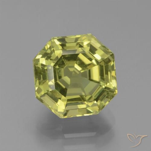 4.64ct Natural amarelo médio Apatita, Corte Esmeralda, VS