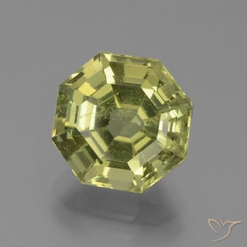 4.29ct Natural amarelo médio Apatita, Corte Esmeralda, VS