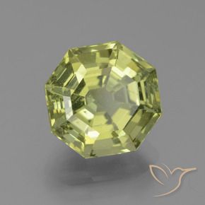 Apatita amarelo médio Natural 4.29ct, Corte Octógono / Esmeralda, VS