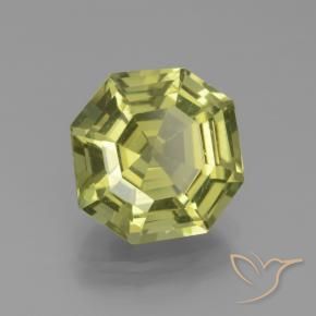 Apatita Verde amarelo Natural 3.85ct, Corte Octógono / Esmeralda, VVS-VS