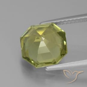 Apatita Verde amarelo Natural 3.85ct, Corte Octógono / Esmeralda, VVS-VS